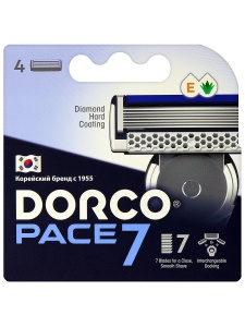 DORCO  PACE 7 (4 шт.), сменные кассеты с 7 лезвиями