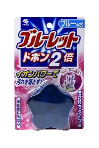 KOBAYASHI "Bluelet Dobon W" Двойная очищающ и дезодорирующ таблетка для бачка унитаза, лаванда, 120г