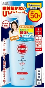 Гель для лица KOSE SUNCUT SPF50+ плотный без аромата диспенсер с дозатором 160гр