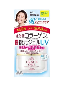 KOSE GRACE ONE Гель для лица с коллагеном 50+, восстановление и увлажнение SPF50+PA, 100г