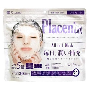 S-Labo Набор масок для лица 5 в 1 с экстрактом плаценты, Placenta, 30 шт.