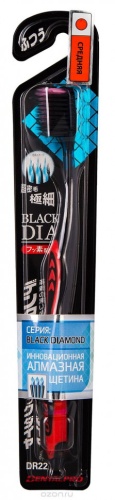 "Dentalpro" Зубная щетка с большой головкой с коллоидной керамикой Black Diamond сред.жест