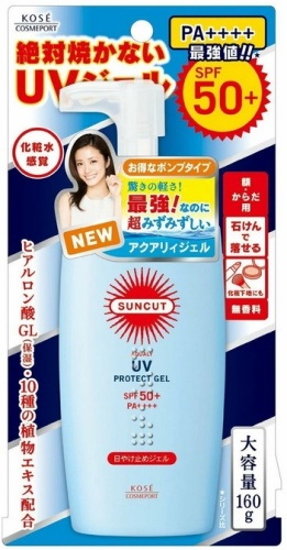 Гель для лица KOSE SUNCUT SPF50+ плотный без аромата диспенсер с дозатором 160гр
