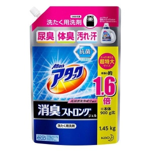 KAO Жидкое средство для стирки "Attack Deodorant Strong Gel", мятно-травяной аромат, мягк.уп., 1450г