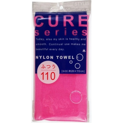 OH:E Мочалка для тела, средней жёсткости, "CURE series", розовая, 28 х 110 см