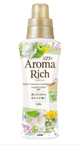 LION Кондиционер для белья ДЛИТЕЛЬНОГО действия "Aroma Rich Элли" с аром. нат. масел, 480мл