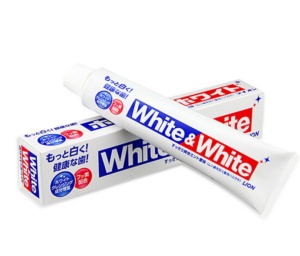 LION Зубная паста WHITE&WHITE отбеливающая с кальцием, 150г