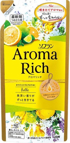 Lion Кондиционер для белья "Soflan Aroma Rich Belle" дезод. с натур.ароматич.маслами/МУ, 400мл
