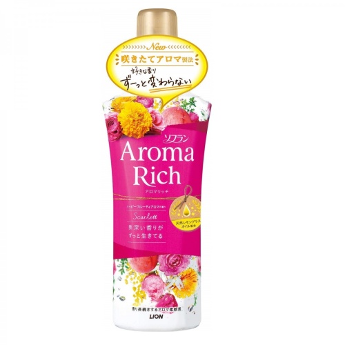 LION Кондиционер/ополаскиватель д/белья Soflan "Aroma Rich Skarlett", 520 мл