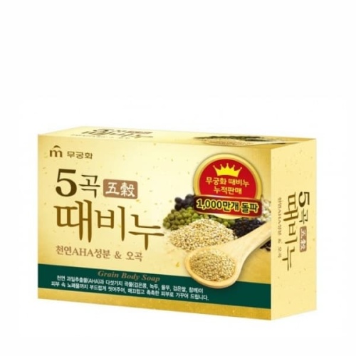 «Mukunghwa» Отшелушивающее и питающее мыло для тела с 5 злаками "Grain Body Soap", 100г