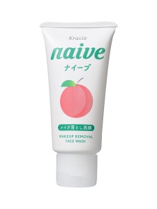 KRACIE "Naive" Пенка для умывания и удаления макияжа с экстрактом листьев персикового дерев, 45г