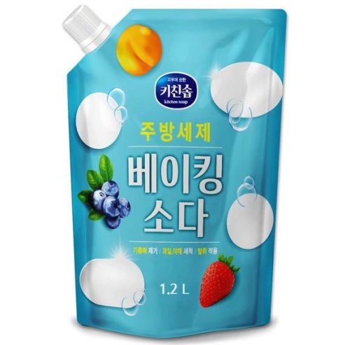 Mukunghwa Жидкость для мытья посуды "Kitchen soap Baking Soda", мягкая упаковка с крышкой, 1,2л