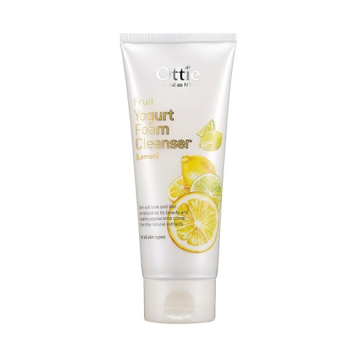 Ottie Фруктовая йогуртовая пенка для умывания с лимоном, "Fruits Yogurt Foam Cleanser Lemon", 150мл