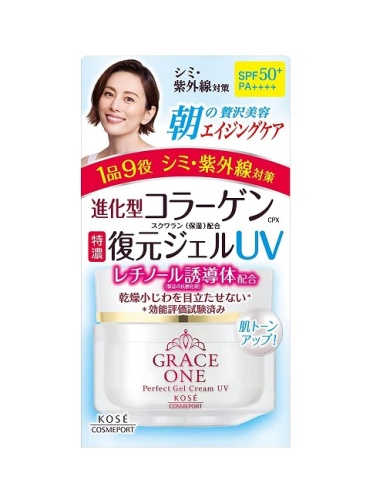 KOSE GRACE ONE Гель для лица с коллагеном 50+, восстановление и увлажнение SPF50+PA, 100г