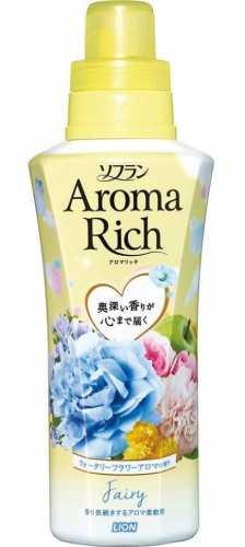 LION Кондиционер для белья "Soflan" Aroma Rich Fairy, со свежим цветочным ароматом, бутылка 550 мл