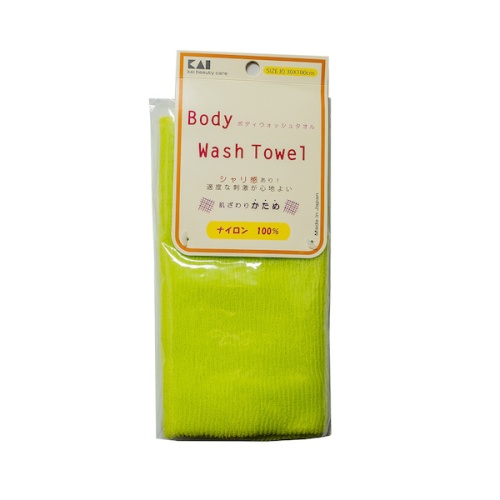 KAI Мочалка для тела жесткая "Body Wash Towel" (салатовая)