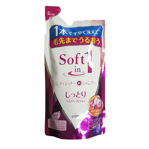 LION "Soft In 1" Шампунь-кондиц. с экстр. красных и бурых водрослей, увлажняющий, мягк. уп., 380мл