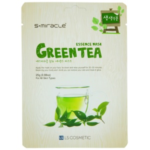 S+miracle Маска для лица с экстрактом зеленого чая Green Tea Essence Mask, 30 g