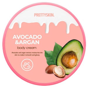 PRETTYSKIN Крем для тела с экстрактом Авокадо и Аргановым маслом, Avocado & Argan Body Cream, 300г