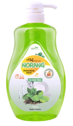 «Norang» Средство для мытья посуды с экстрактом зеленого чая, 750 мл. (GreenTea)