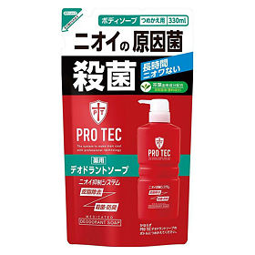LION Мужское жидкое мыло для тела "PRO TEC" с дезодорирующим эффектом, с ментолом, мягк.уп., 330мл