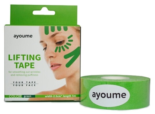 АЮМ Тейп для лица 2,5см*5м зеленый Kinesiology tape roll