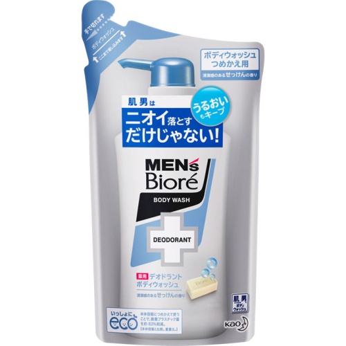 KAO "Mens Biore" Противоспалительное мужское жидкое мыло для тела, аромат мыла, 380 мл