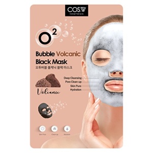 COS.W Тканевая кислородная маска вулканическая O2 Bubble VOLCANIC Black Mask(20 гр)