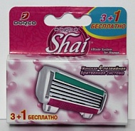 "DORCO" SHAI Reina (3+1 шт), кассеты женские с 4 лезвиям