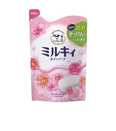 COW BRAND Жидкое пенное мыло для тела c керамидами и молочными протеинами цветочный аромат 360мл(СУ)