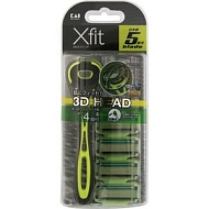 KAI Бритва безопасная мужская KAI Xfit 3D c HEAD 5 лезвий 1шт+4 запасных лезвия