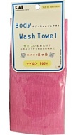 KAI Мочалка для тела "Body Wash Towel" средней жесткости, нейлон, розовая  30см*100см