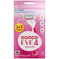 "DORCO" SHAI Vanilla 4  Однораз. ст. 1шт, плав. головка 4 лезвий, увл.полоса, прорезин.ручк