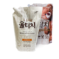 PIGEON Гель для стирки шерстяных и деликатных тканей "Wool Touch Soft Pearl", мягк.уп., 1,3л