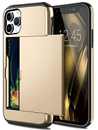 Гибридный чехол 2 в 1 с отделением для карт для Apple iPhone 13 Pro Max, противоударный, золотой